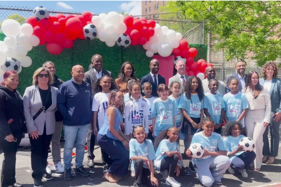 NYC Elected Officials, Airbnb & FIFA World Cup 2026 NY NJ Host Committee Celebrate Groundbreaking Of New Soccer Pitch