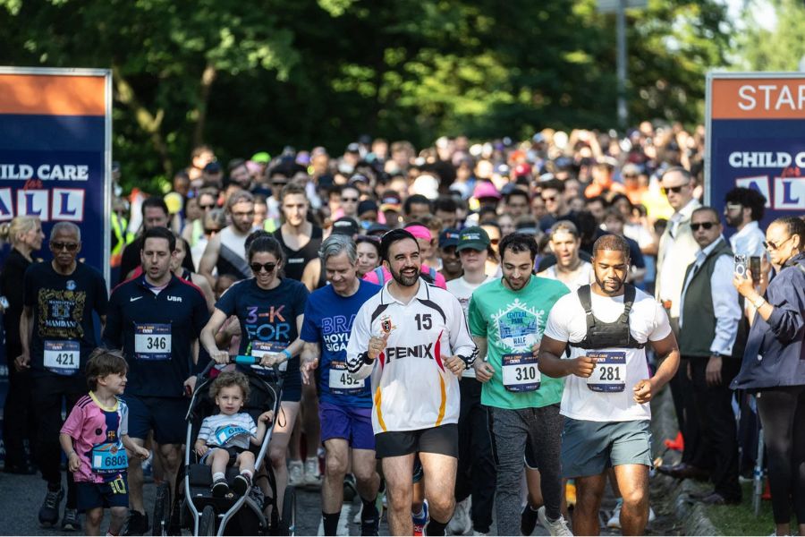 Mayor Mamdani And New York Road Runners Host 2K For 2-K Event To Promote Free Child Care Program
